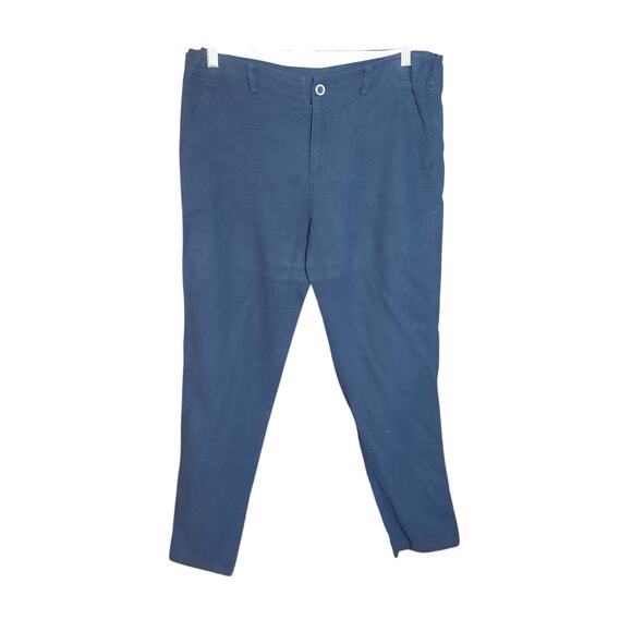 Love Tree Los Angeles Womens Navy Linen Blend Slant Hip Pocket Pants Size Medium - Picture 1 of 7